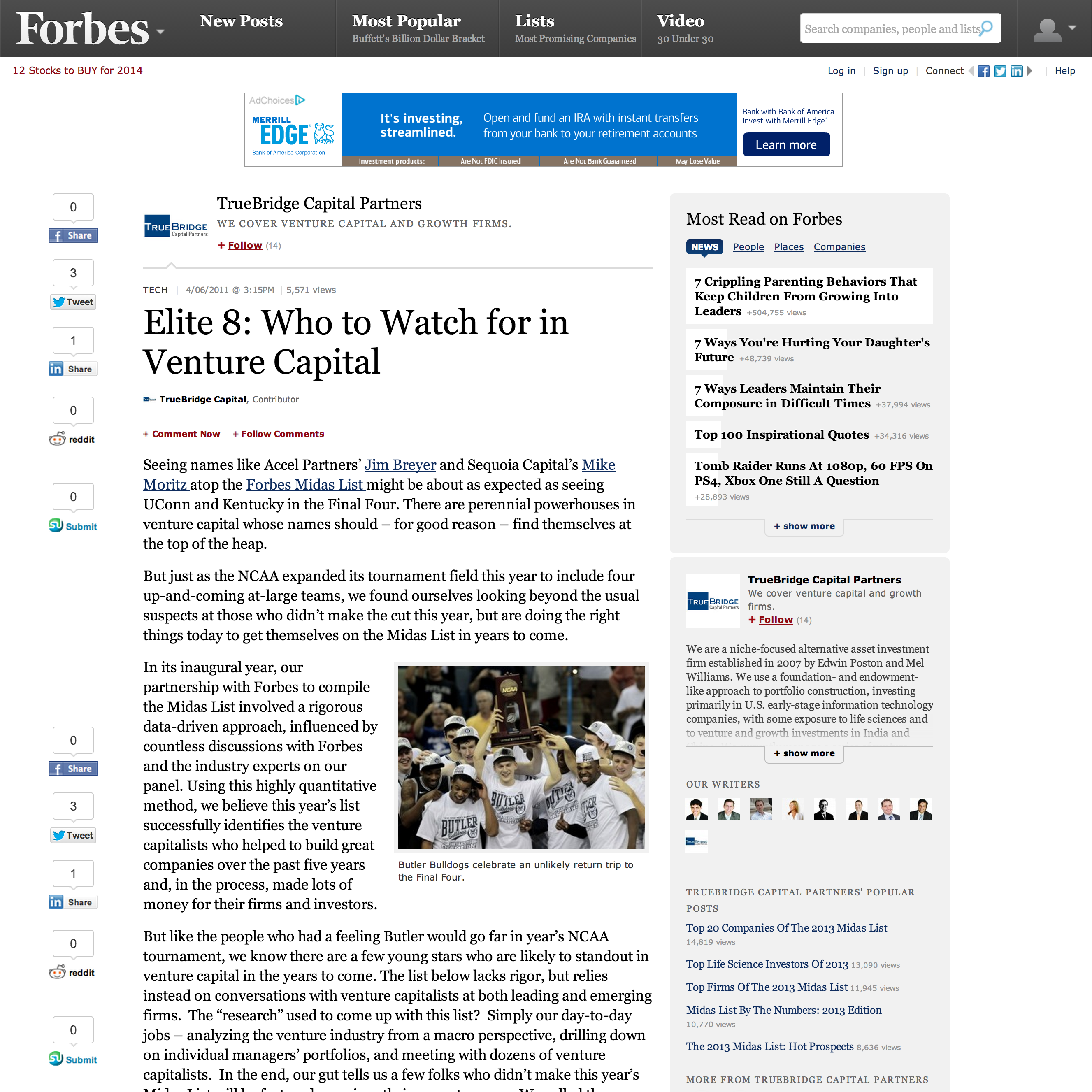 Elite 8: Who to Watch for in Venture Capital